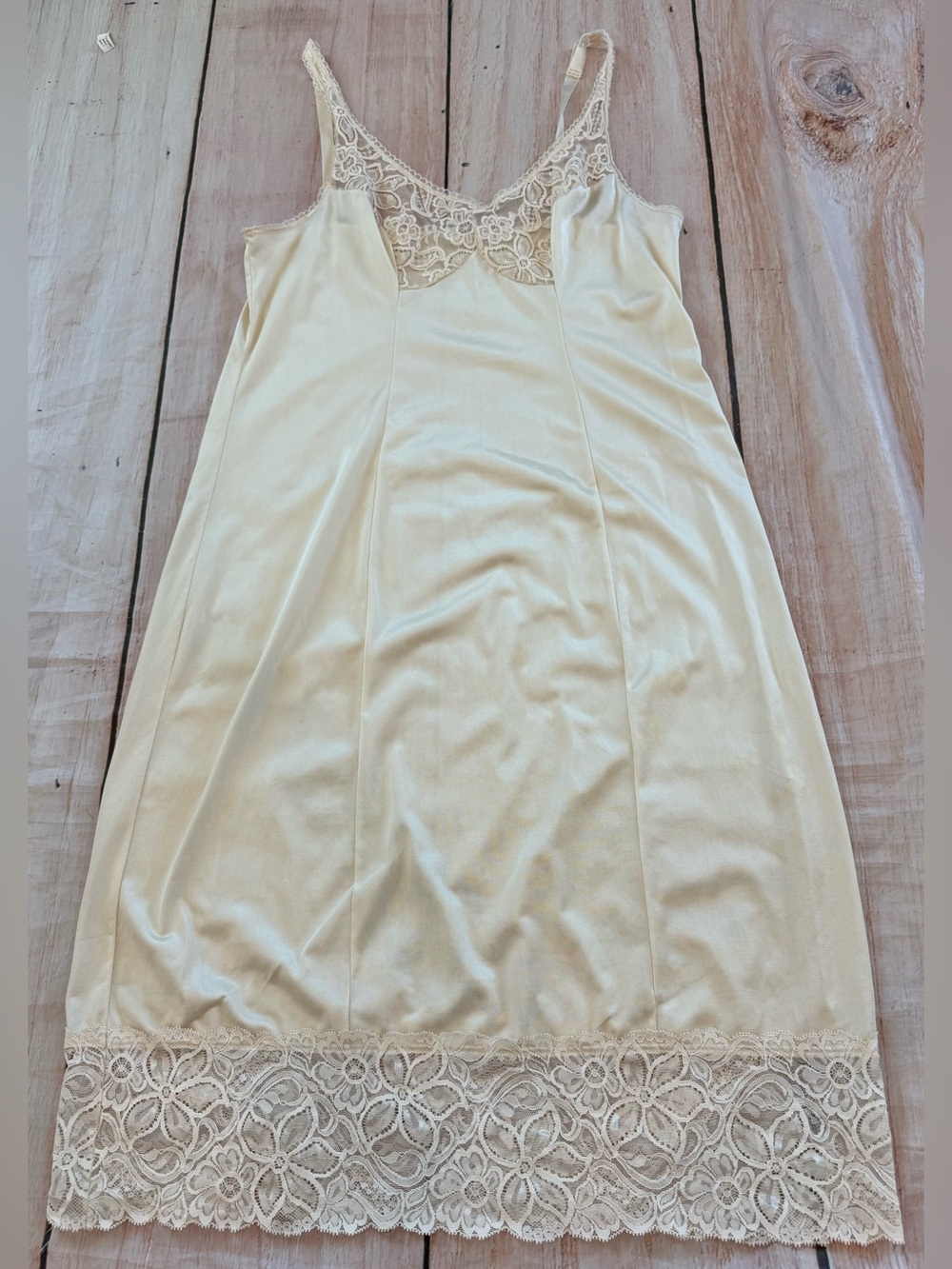 Vintage Bali Size 36 Ivory Lace Slip Dress Chemise Romantic Lingerie Bridal READ